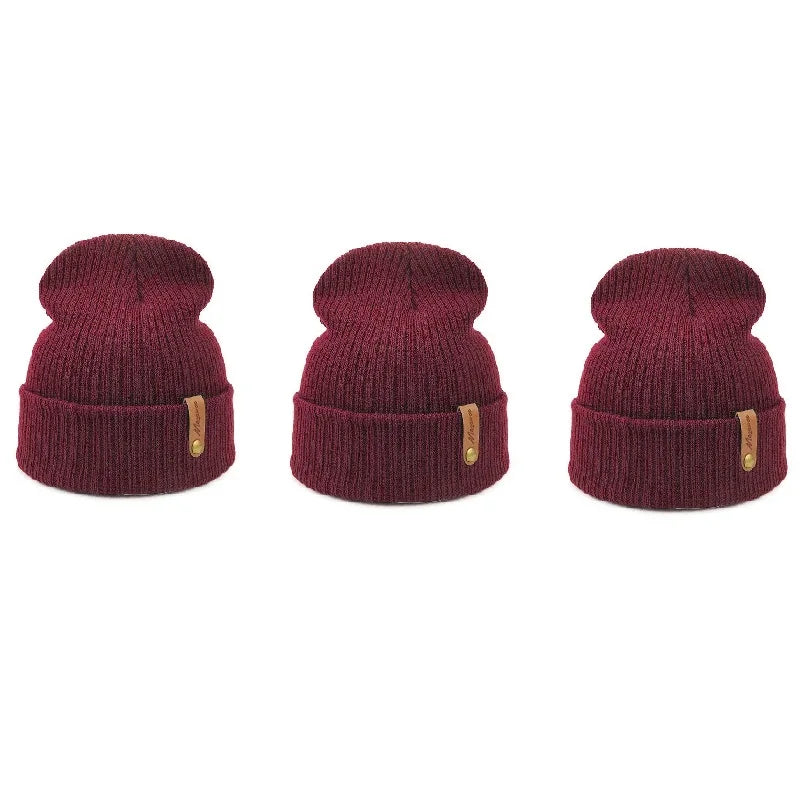 Brand Oohmy Knitted Hats for Men Women, Skullies Caps, Warmer Bonnet, Casual Cap, Monochromatic, Male and Female, Winter, 2024
