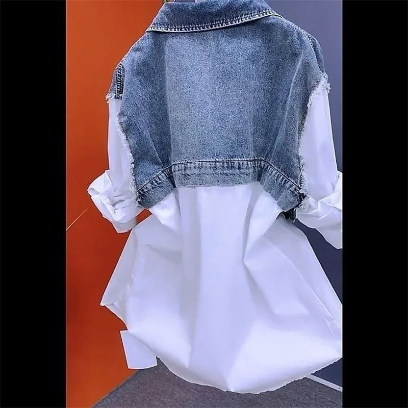 Nova spoj traper jakna Žene proljetne jeseni korejski modni traper košulja dame vrhovi casual Jean kaput ženski vjetrobran