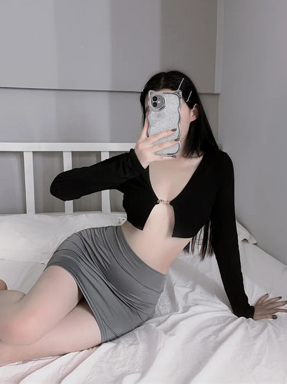 Ólínt þunnur pakki mjöðm pils kynþokkafullur sjá í gegnum teygjanlegt þétt miniskirt dömur sæt ís silki sléttur mitti næturklúbbur