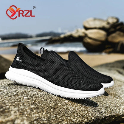 Yrzl mænds sneakers åndbar unisex afslappet sko udendørs skridsikre mesh loafers gå letvægt mode mandlige tennissko