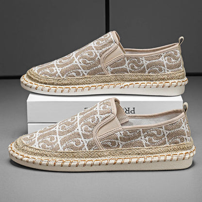 2024 Sommermænd lærred sko Espadrilles åndbare afslappede sko mænd loafers komfortable ultralette dovne bådsko store størrelse 44