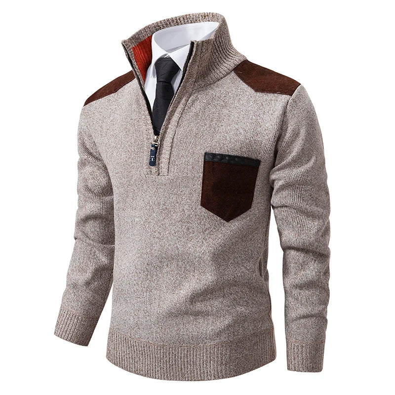 Sweater Sweater Cachemira Camisas gruesas Polos Corea Media Zipe Blusa fría Collar Outumn Invierno Expernor de lujo Paño de lujo