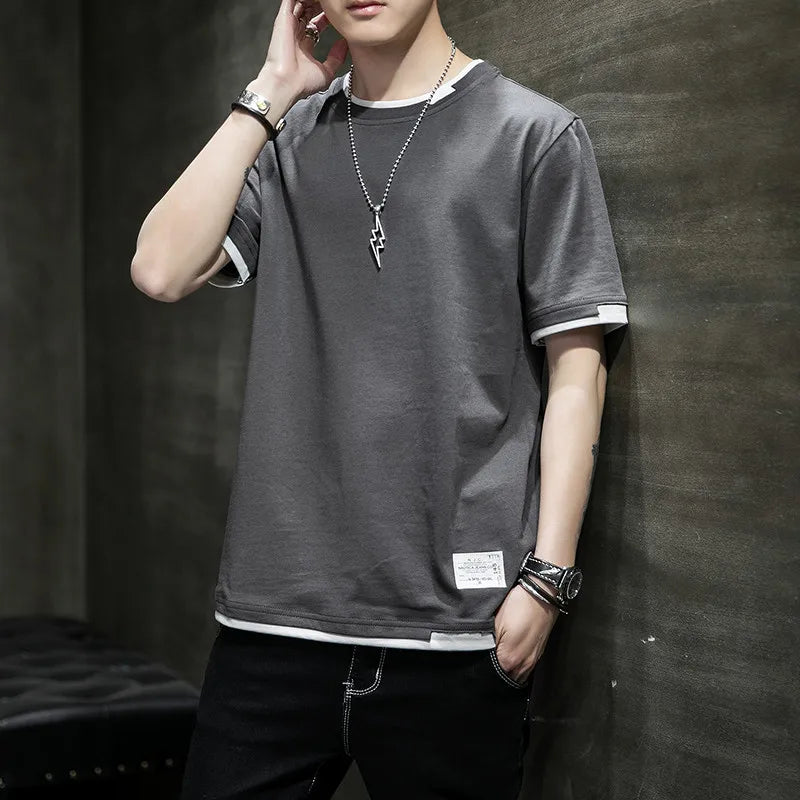 FGKKS 2024 Casual T-Shirt dla mężczyzn Pure Bawełna oddychająca moda Krótkie rękawy Wysokiej jakości koszulka dla mężczyzn