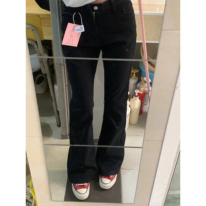 Bla Fce Lined High Waist Denim Jeans Women's Autumn Winter New Sle American Sle Slimming Small Size  Hoof Pants