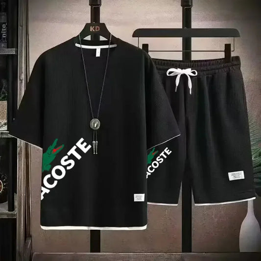 2025 sets of 2 pieces, waffle prints, men's shorts, summer sportswear, men's fashion, comfort and fashion, sportswear sets