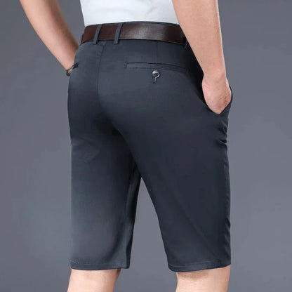 Casual Shorts Men Summer New Fashion Business Straight Elastic Thin Short Pants High Quality Smart Casual Trousers Male Clothes