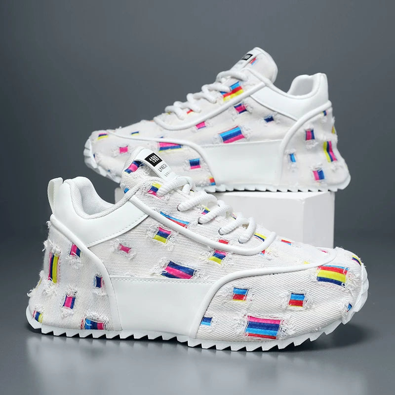 Canvas shoes Men's shoes summer breathable casual flat shoes trend all match sports sense letter cloth shoes round head fashion