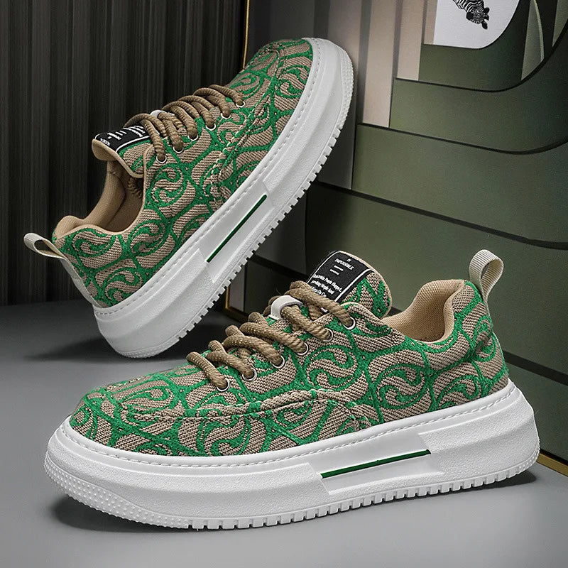 Lenkkarit miehet Uudet muotijäljet Miesten foorum Canvas Shoes Low Top Design Rale Leafers litteä vulkanoidut kengät miehet jalkineet