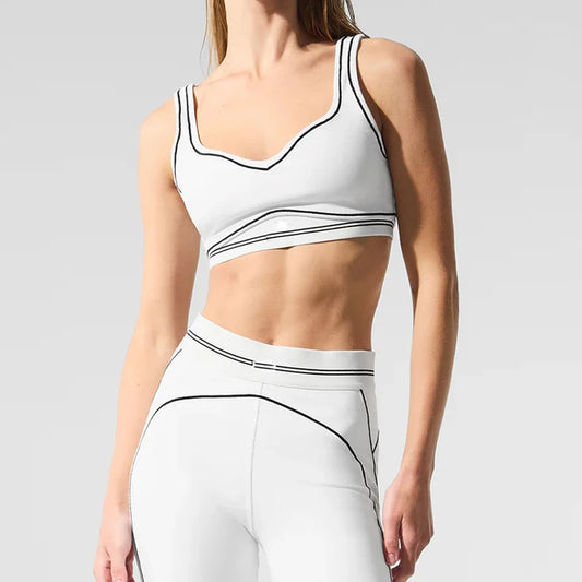Women's Air Heart Throb Bra Legging Fitness Yoga Set Tight Pants Shoulder Straps Comfortable Bra Built in Chest Mat Sportswear