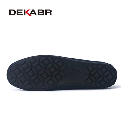 Dekabr Brand Fashion Summer Style Soft Loafers ægte læder høj kvalitet fladt afslappet sko åndbare mænd lejligheder køresko