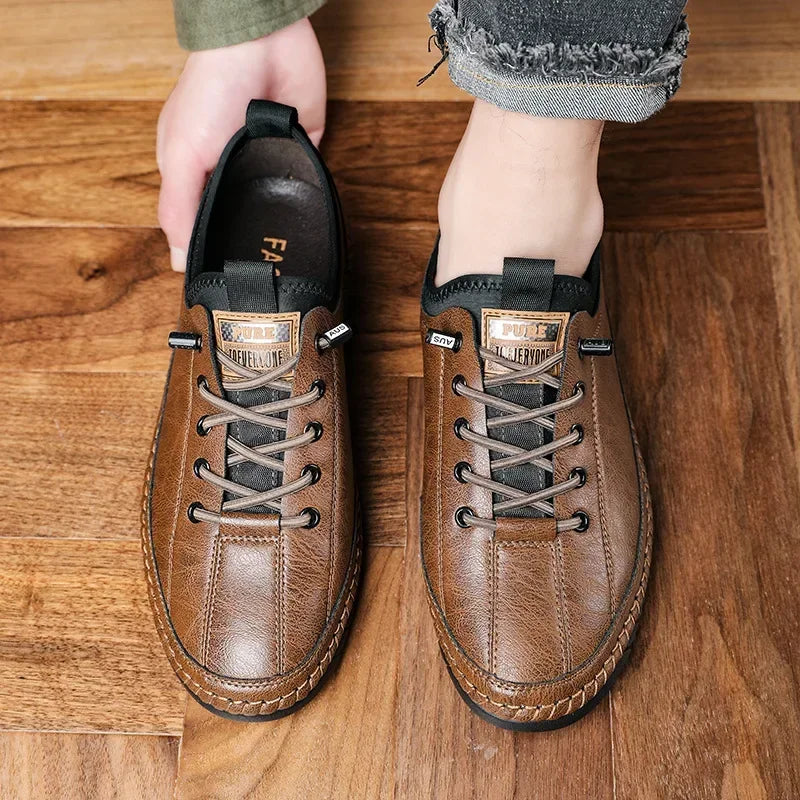 Buty do mężczyzn skórzane ręcznie robione buty na zewnątrz trampki na piesze