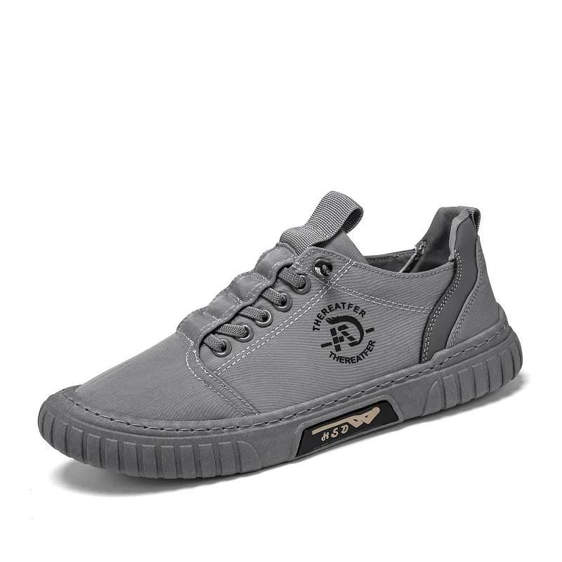 2025 Men Black Casual Shoes Spring Summer Fashion Flat Skateboard Canvas Shoes Youth New Design Loafers Sneaker Large Size 44