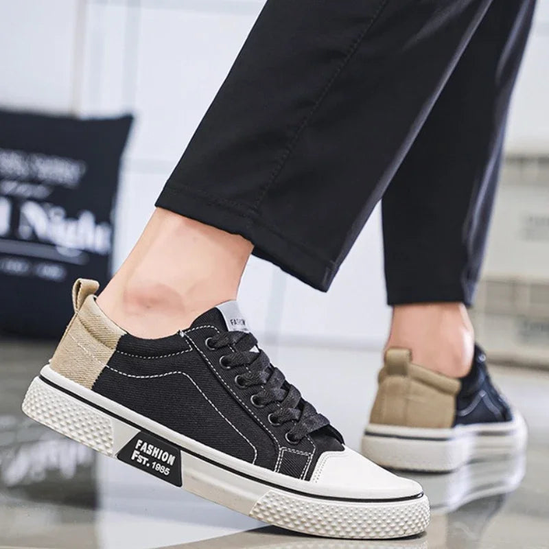 Mens Shoes 2025 New Mens Canvas Shoes Comfortable Plus Size 37-48 Skateboarding Shoes Wear Resistant Fashion Men Casual Sneakers