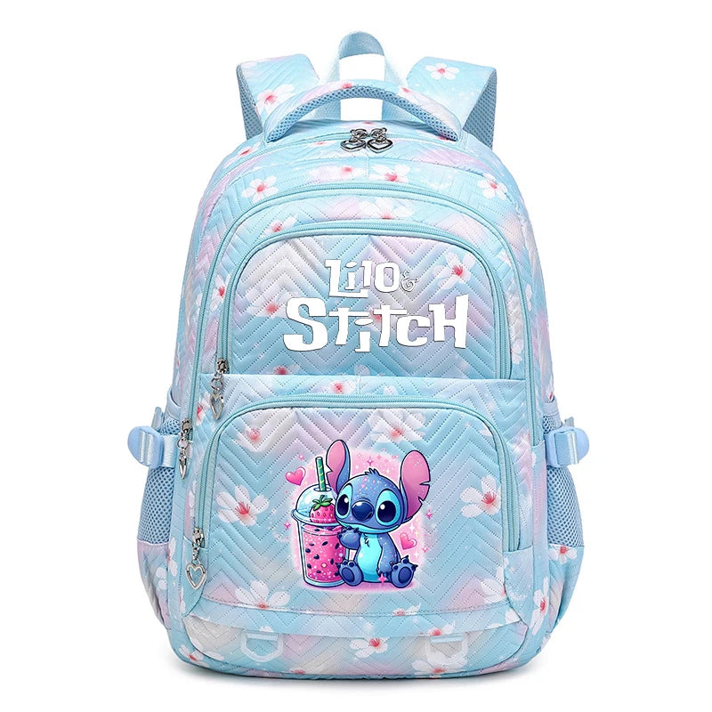 Lilo Stitch Waterproof Large Capacity Backpack for Women Girls Daypack Lightweight Schoolbag Casual Travel Knapsack