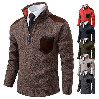 Sweater Sweater Cachemira Camisas gruesas Polos Corea Media Zipe Blusa fría Collar Outumn Invierno Expernor de lujo Paño de lujo