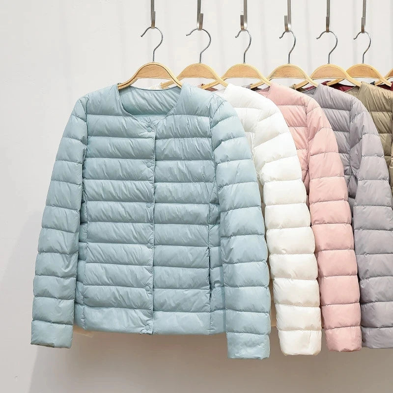Woman Ultra Light Down Jacket Portable Parka Matte Fabric Casual Duck Down Coat Warm Liner Lightweight Outwear Good Quality