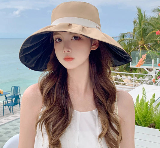 Women's Velvet Wide-Brim Bucket Hat - Casual Outdoor Sun Hat With UV Protection