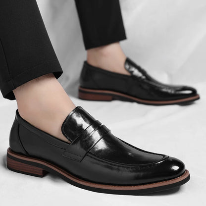 Høy kvalitet ekte skinnforretning casual sko mote komfortable myke loafers store størrelser 37-48 herre elegante festsko