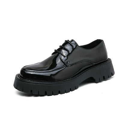 Nye platformsko loafers sko mænd tyksålede bryllupssko sorte formelle forretningssko slip-on læder øger afslappet sko