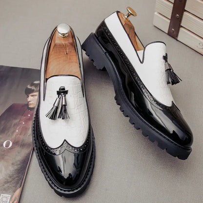 New Fashion Men's Dress Shoes Breathable Comfortable Leather Loafers Vintage Business Social Oxfords Zapatos De Vestir Hombre