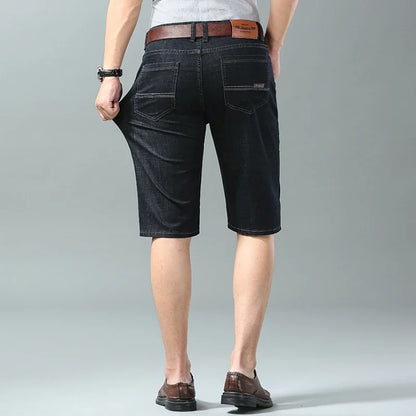 Ny sommaren Men denim Shorts Fashion Light Color Casual Loose Multi-Pocket Straight Five Minute Pants Elastic Kne Shorts