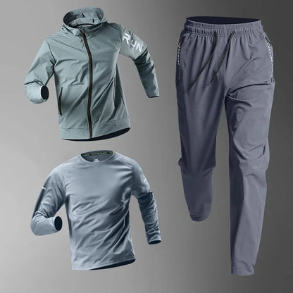 Costum sportiv de primăvară pentru bărbați alergare de fitness de fitness de dimineață alergare în aer liber sport rapid uscare rapidă pentru ciclism, haine pentru jacheta de antrenament pentru ciclism