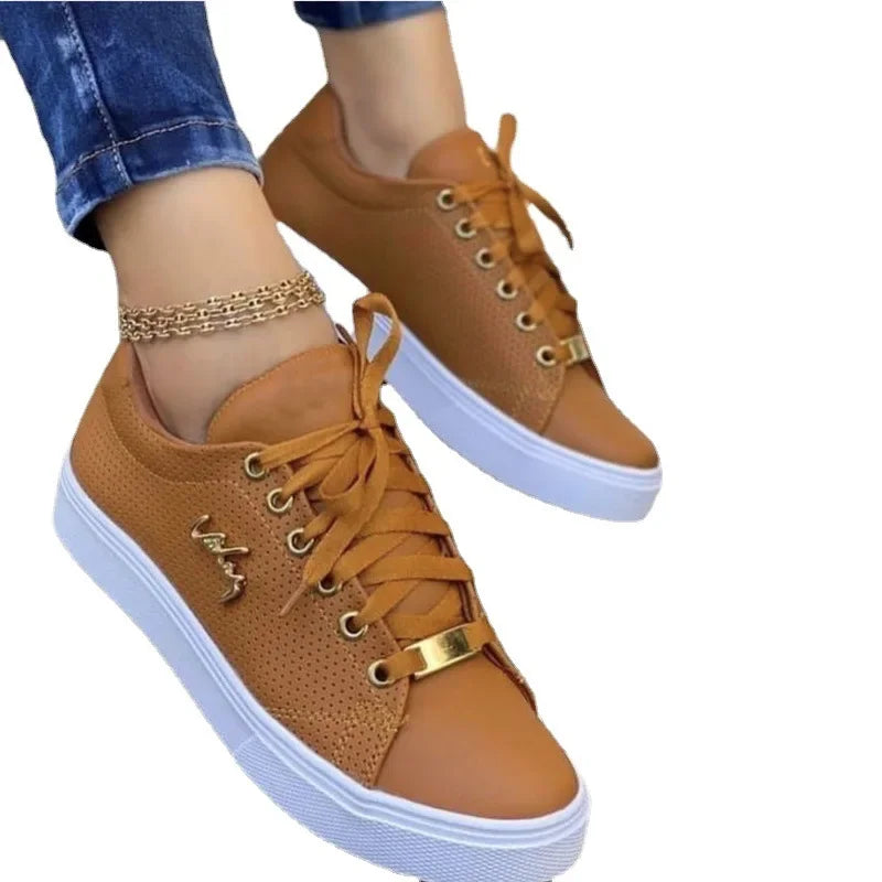 Vulkanizált cipők női új 2024 alkalmi cipők divat lapos csipke kültéri séta sport plusz méret 43 zapatillas mujer