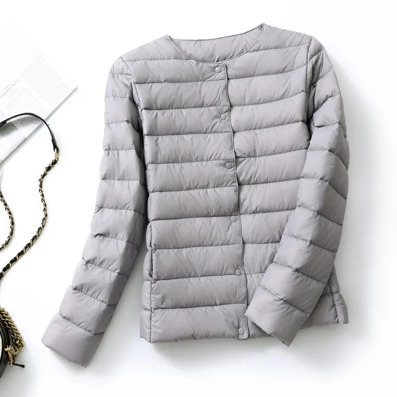 Woman Ultra Light Down Jacket Portable Parka Matte Fabric Casual Duck Down Coat Warm Liner Lightweight Outwear Good Quality