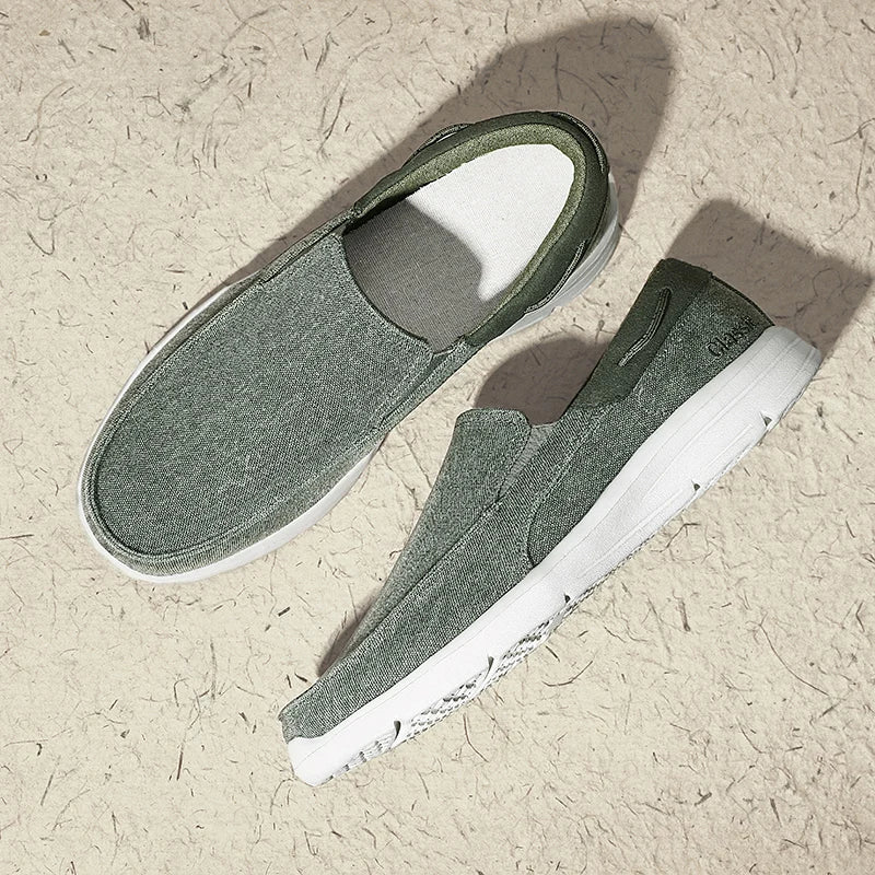 Ny sommer åndbar lærred sko mænd loafers glider på sneakers mode afslappet mænd sko lette lejligheder mænd, der kører zapato