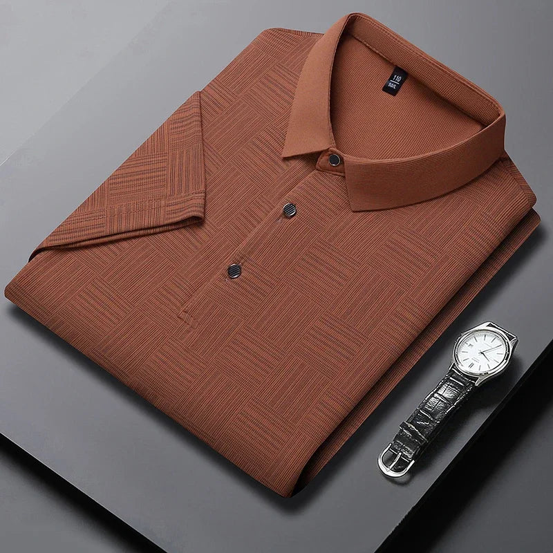 2024 Camiseta de manga corta de manga corta de manga corta de nuevo negocio impreso para hombres Moda de manga corta cómoda y transpirable Top