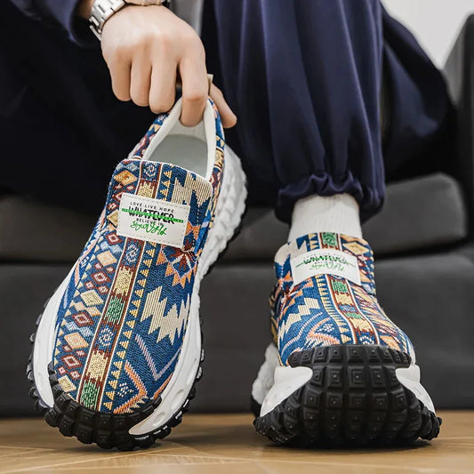 Men Shoes New Casual Shoes Soft Casual Sneaker Breathable Running Shoes For Man Bohemian Style Canvas Shoes