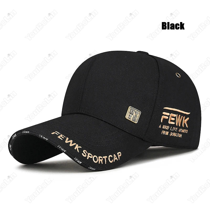 Nuevos hombres de moda mujeres de alta calidad pocos cartas bordadas algodón de algodón ajustable gata de béisbol gorra camionero para papá sombreros de papá