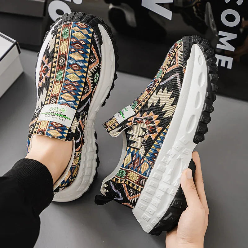 Men Shoes New Casual Shoes Soft Casual Sneaker Breathable Running Shoes For Man Bohemian Style Canvas Shoes