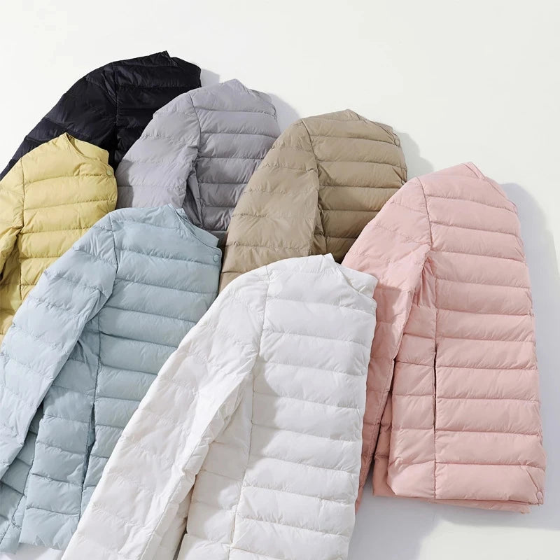 Woman Ultra Light Down Jacket Portable Parka Matte Fabric Casual Duck Down Coat Warm Liner Lightweight Outwear Good Quality