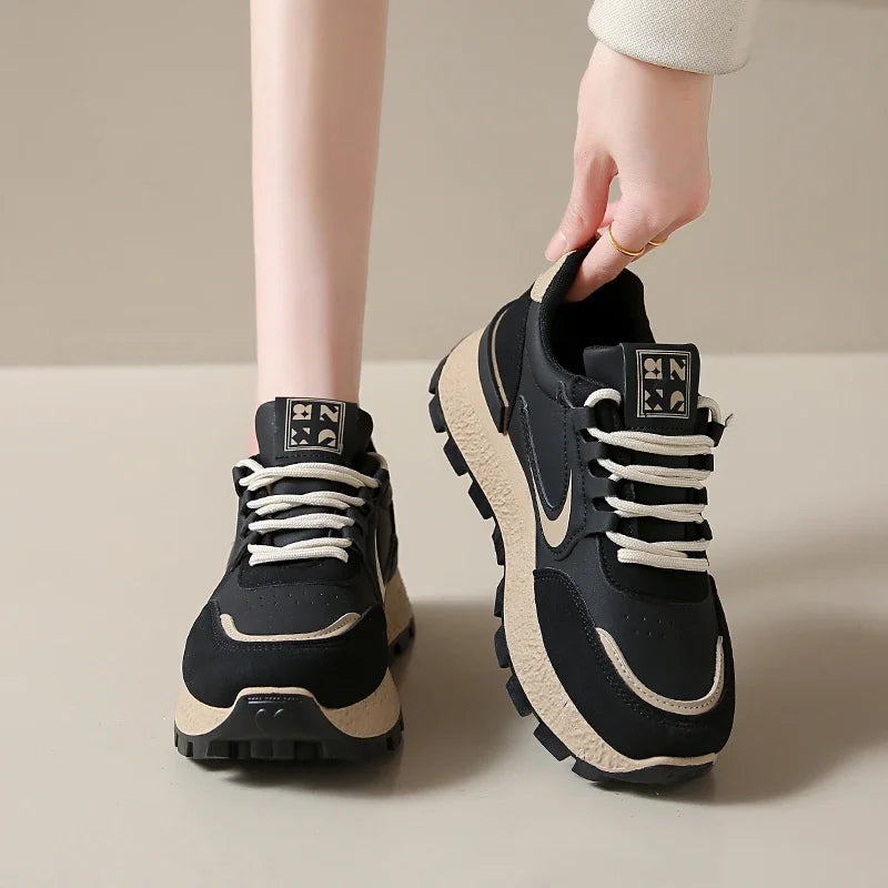 Nuevos zapatos vulcanizados para mujeres con zapatillas deportivas casuales de ropa resistente al desgaste