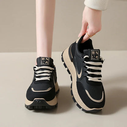 Nuevos zapatos vulcanizados para mujeres con zapatillas deportivas casuales de ropa resistente al desgaste
