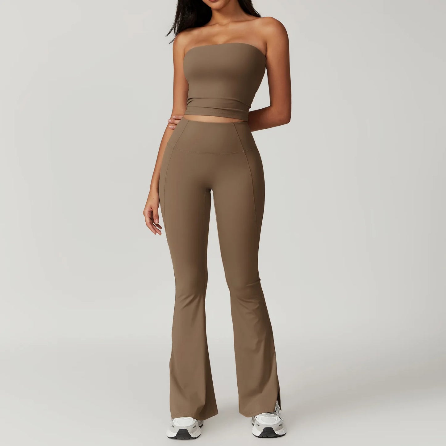 Women's Clothes 2pcs Gym Yoga Suit Sports Set Workout Tracksuit Breathable Sexy Bra Fitness Bell-bottoms Leggings Athletic Wear