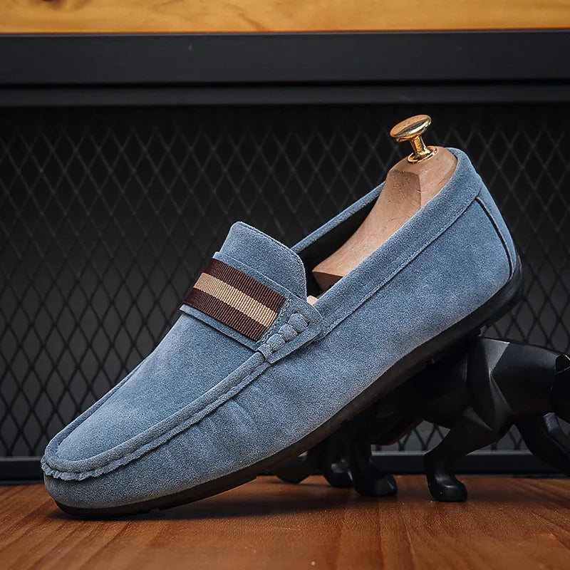 Forår mænds afslappede sko ruskind loafers til mænd moccasins af høj kvalitet fladder mandlige vandresko komfortable mænds køresko