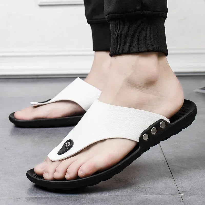 yrzl flip flop men summer slippers slippers شاطئ صندل مريح أحذية عارضة أزياء أسود غير انزلاق أحذية الحمام رجال شرائح الشرائح