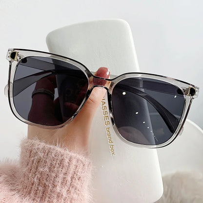 Muoti ylisuuret aurinkolasit naisen tuotemerkin suunnittelija Vintage Square Sun Glasses Naisten iso kehysgradientisävyt Oculos de Sol