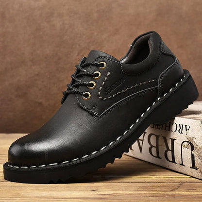 Golden Sapling moda męskie buty zwykłe retro skórzana platforma dla mężczyzn wypoczynek imprezowy obuwie robocze chaussures homme