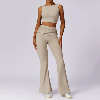 Yoga Clothing Sets Athletic Wear Women High Waist Leggings And Top Two Piece Set Gym Tracksuit Push Up Fitness Workout Outfits