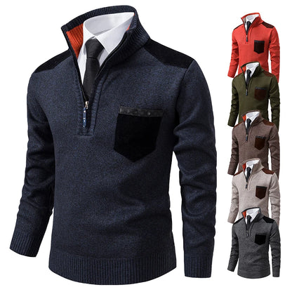 Sweater Sweater Cachemira Camisas gruesas Polos Corea Media Zipe Blusa fría Collar Outumn Invierno Expernor de lujo Paño de lujo
