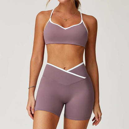 Yoga Set 2 Pieces Workout Clothes Women's Tracksuit Sportswear Gym Clothing High Waist Bell-bottoms Sexy Fitness Bta Sports Suit