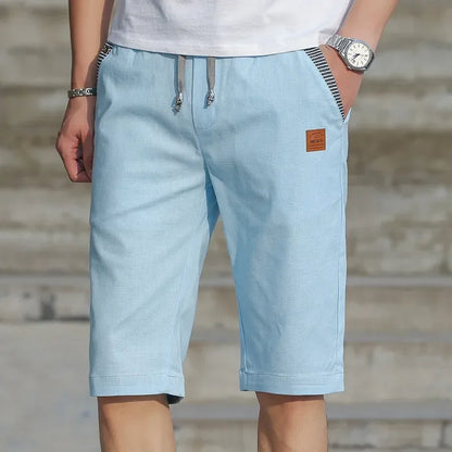 Man Summer Men's Casual Cotton Linen Shorts Beach Short Pants Male Bermudas Trend Breeches Casual Sport Shorts Classic Brand