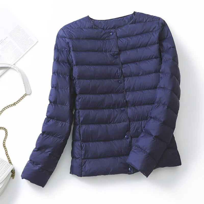 Woman Ultra Light Down Jacket Portable Parka Matte Fabric Casual Duck Down Coat Warm Liner Lightweight Outwear Good Quality