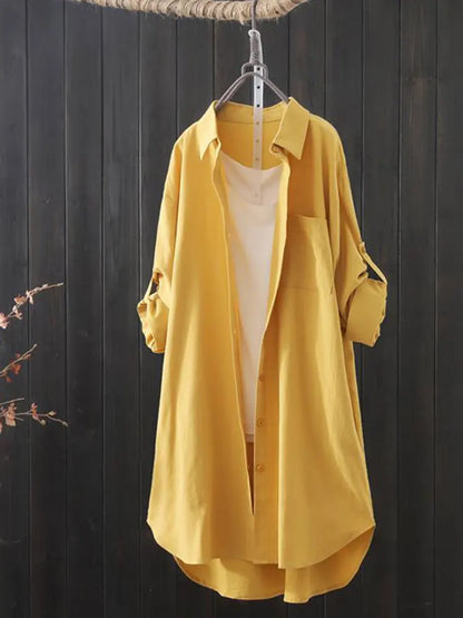 Korean Fashion White Shirt Women 2023 Spring Summer Loose Breathable Midi Shirt and Blouse Lady Simple Solid Color Long Shirts