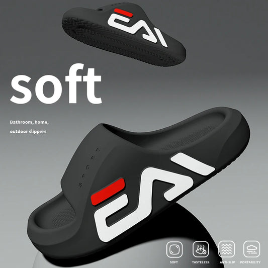 Ekstra tykke såle menn myk luftpute tilfeldige tøfler eva sandaler mote flip flops utendørs sommeren sjø ved stranden strandsko