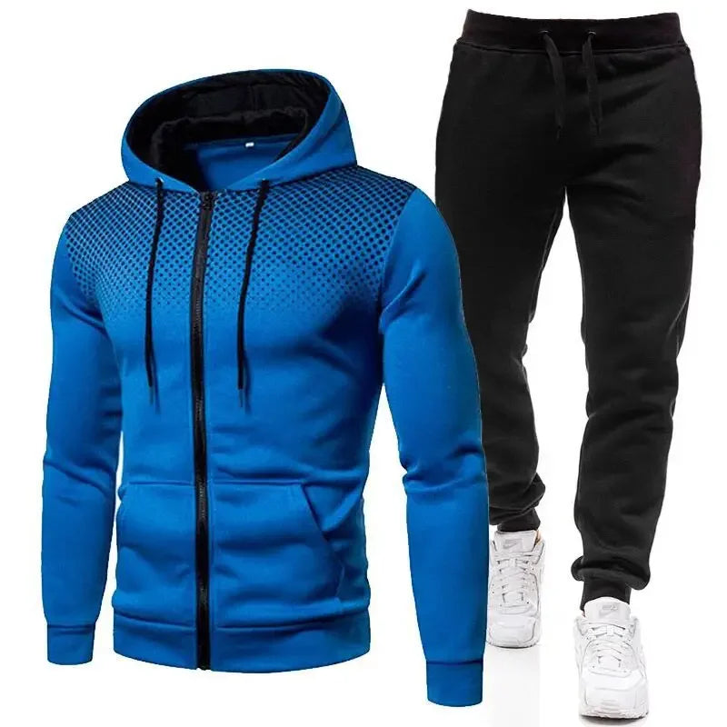 Set di abbigliamento sportivo di alta qualità da uomo e autunno di alta qualità 2025, set da jogging di fitness casual in due pezzi, Sweatshi con cappuccio con cerniera