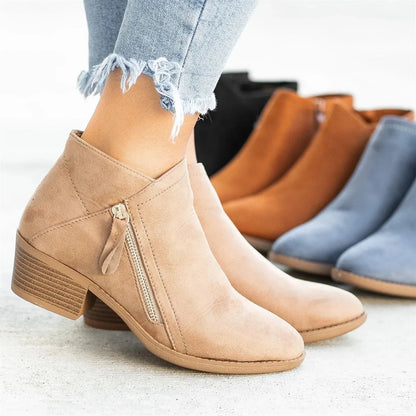 2023 BOOTIES MULHERES AUTUNUS CULHETO CHELSEA BOOTS MULHERES PLATAGEM DE MAPATIVA BOOTS Side zíper do salto no tornozelo Botas de Mujer